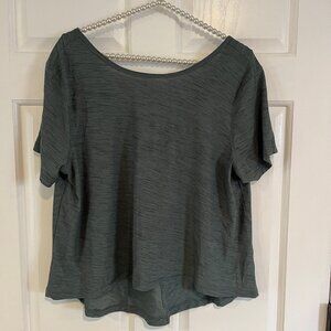 Old Navy Ladies Breathe On Go-Dry Wide Neck Short Sleeve Active Top Size L